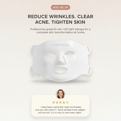 LED 8 Colors Face Mask and Neck Red Light  Near Infrared Therapy Anti Aging Wrinkle Acne Pore Oil Control Skin Tighten Whiten